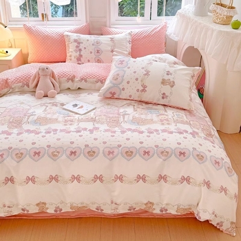 Paplanhuzat 100% pamut, twill szövés, reaktív nyomtatás és festés, rajzfilmszerű minta, hercegnő stílus