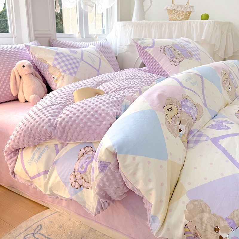 Paplanhuzat 100% pamut, twill szövés, reaktív nyomtatás és festés, rajzfilmszerű minta, hercegnő stílus