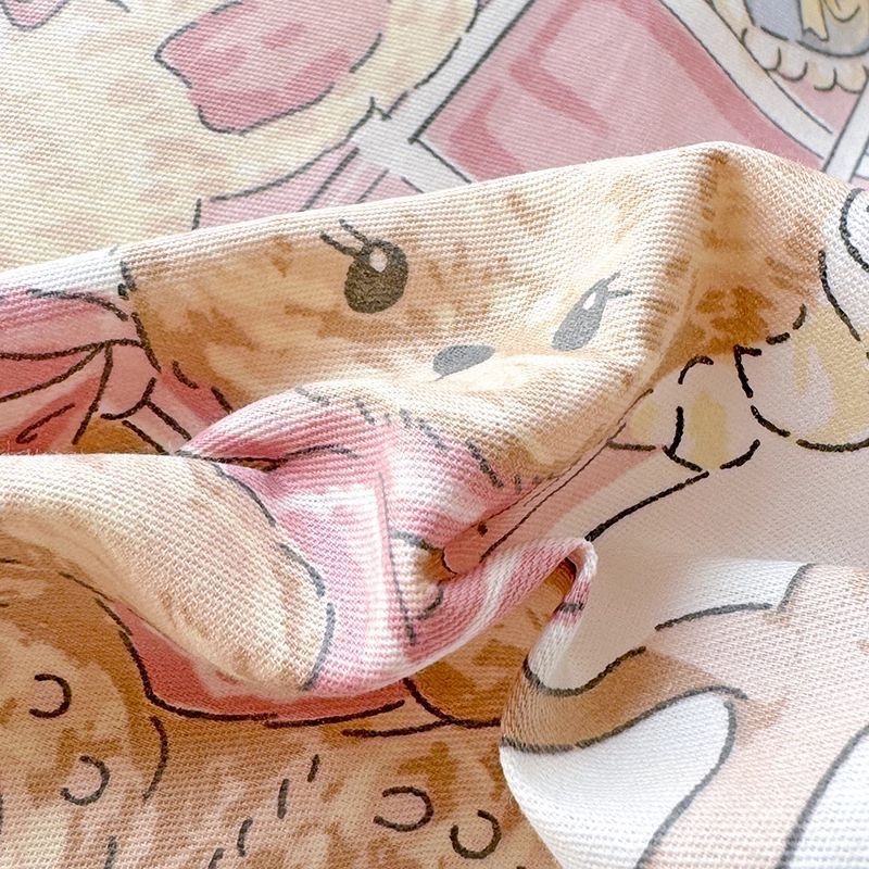 Paplanhuzat 100% pamut, twill szövés, reaktív nyomtatás és festés, rajzfilmszerű minta, hercegnő stílus