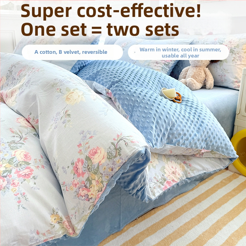 Paplanhuzat 100% pamut, twill szövés, reaktív nyomtatás és festés, rajzfilmszerű minta, hercegnő stílus