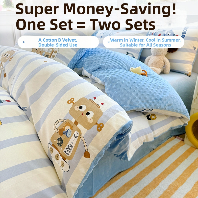 Paplanhuzat 100% pamut, twill szövés, reaktív nyomtatás és festés, rajzfilmszerű minta, hercegnő stílus