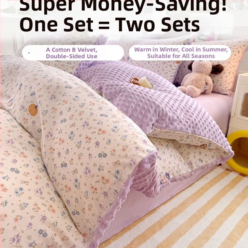 Paplanhuzat 100% pamut, twill szövés, reaktív nyomtatás és festés, rajzfilmszerű minta, hercegnő stílus