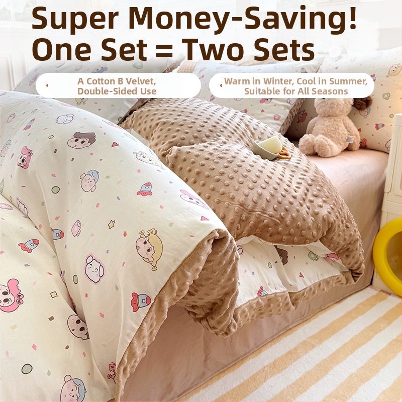 Paplanhuzat 100% pamut, twill szövés, reaktív nyomtatás és festés, rajzfilmszerű minta, hercegnő stílus