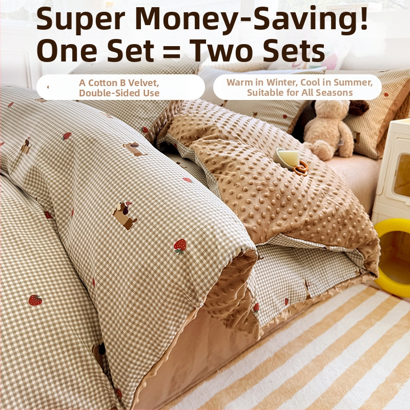 Paplanhuzat 100% pamut, twill szövés, reaktív nyomtatás és festés, rajzfilmszerű minta, hercegnő stílus