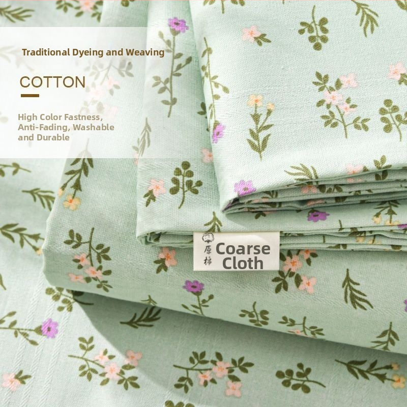 Sada posteľného prádla z 100% bavlny v pruhy — džakardová a hladká tkanina, reaktívne farbenie, vidiecký štýl