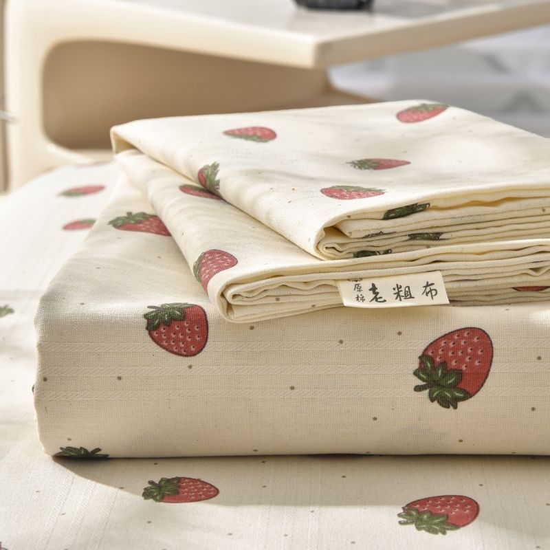 Set de lenjerie de pat din bumbac 100% în dungi — țesătură jacquard și simplă, vopsire reactive, stil pastoral