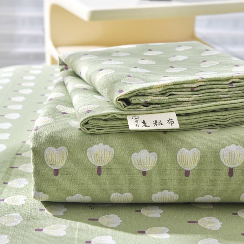 Sada posteľného prádla z 100% bavlny v pruhy — džakardová a hladká tkanina, reaktívne farbenie, vidiecký štýl