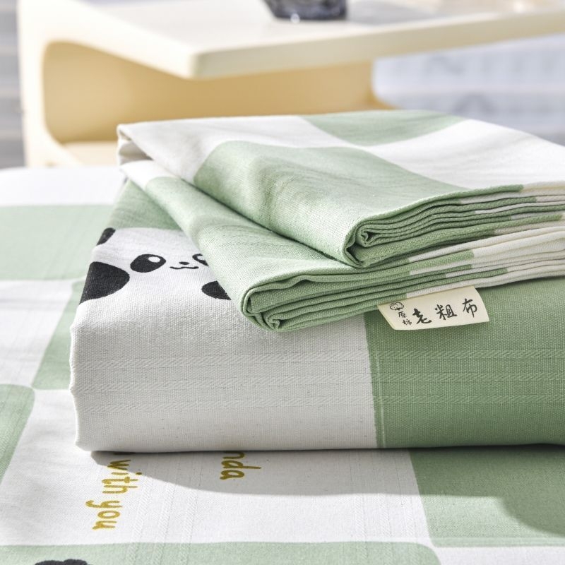 Set de lenjerie de pat din bumbac 100% în dungi — țesătură jacquard și simplă, vopsire reactive, stil pastoral