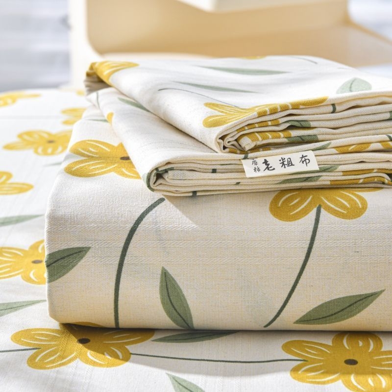 Set de lenjerie de pat din bumbac 100% în dungi — țesătură jacquard și simplă, vopsire reactive, stil pastoral