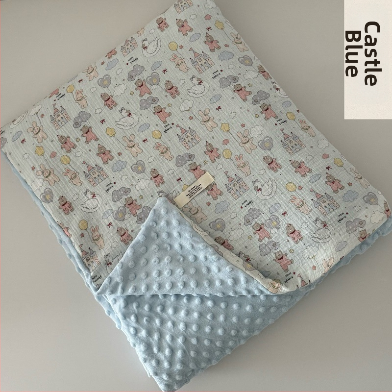 Fordított paplanhuzat: egyik oldal 100% pamut kettős rétegű ráncolt fonal, másik oldal bean velvet (100% poliészter); INS stílus, 1,5–2,0 kg, reaktív nyomtatás