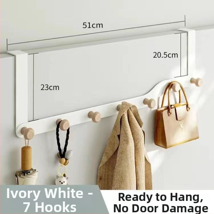 Geležinė durų kabykla su keliomis eilėmis, kabinimas už durų, 10 kg apkrova, šiuolaikinis minimalistinis stilius