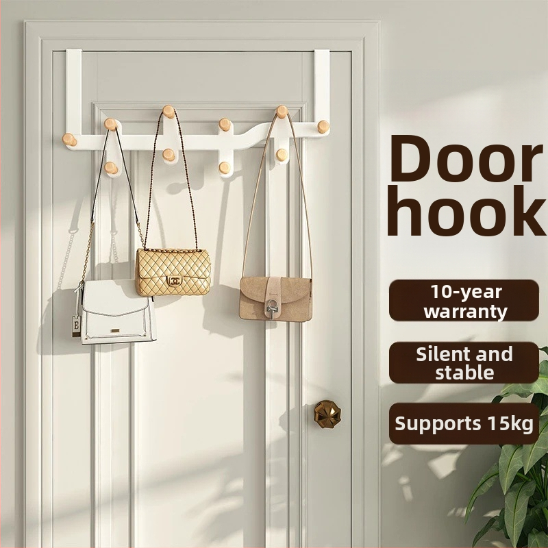 Železný vešiak na dvere s viacerými riadkami, zavesenie zo zadnej strany dverí, nosnosť 10 kg, moderný minimalistický štýl