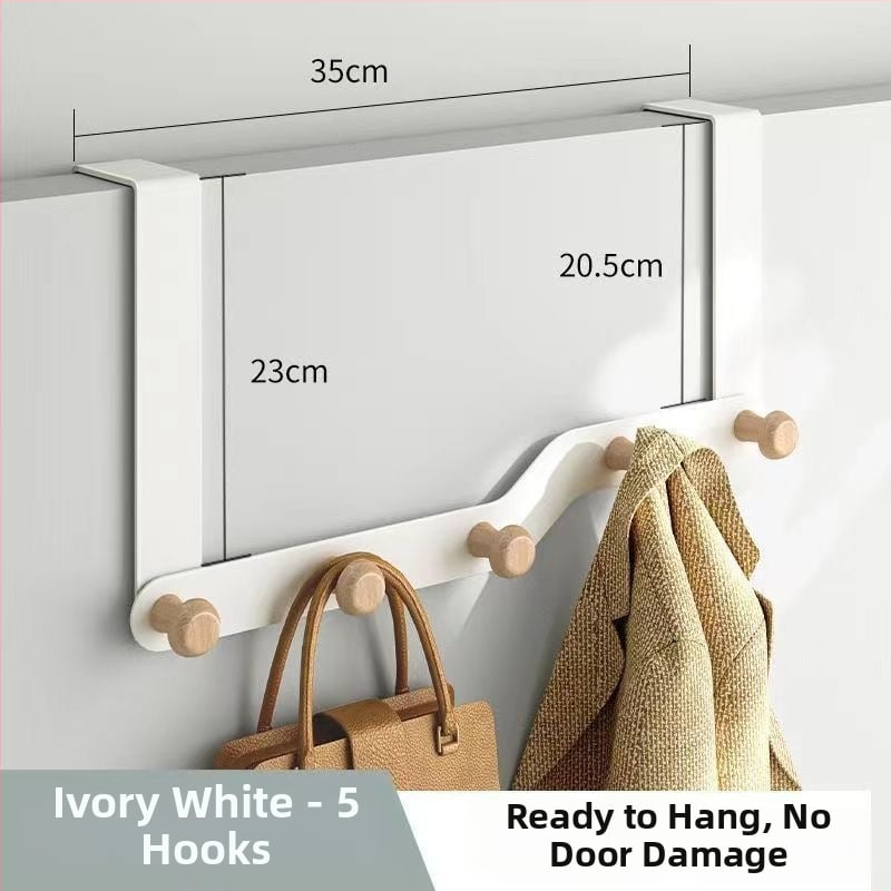 Geležinė durų kabykla su keliomis eilėmis, kabinimas už durų, 10 kg apkrova, šiuolaikinis minimalistinis stilius