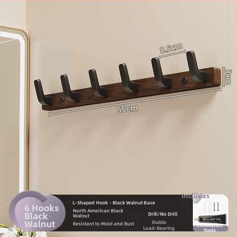 Koka sienas pakaramais ar vienu āķi, gaišs luksusa stils; materiāli: koks un plastmasa; maksimālais slogs 10 kg; uzstādīšana caur urbumu