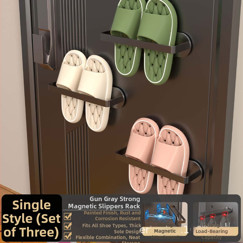 3 līmeņu magnētiska kurpju plaukts uz sienas, magnētiska uzstādīšana, bez urbšanas, no oglekļa tērauda