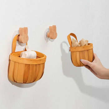 Дървена кошница за кухненско съхранение, пасторален стил, модел 7563, пускане на пазара през 2024 г.