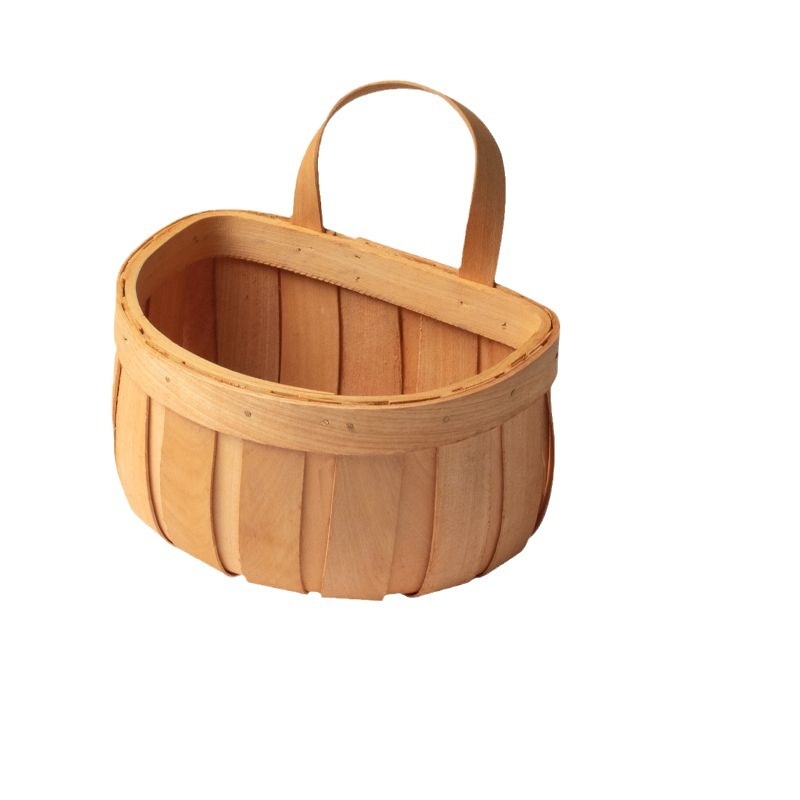 Дървена кошница за кухненско съхранение, пасторален стил, модел 7563, пускане на пазара през 2024 г.