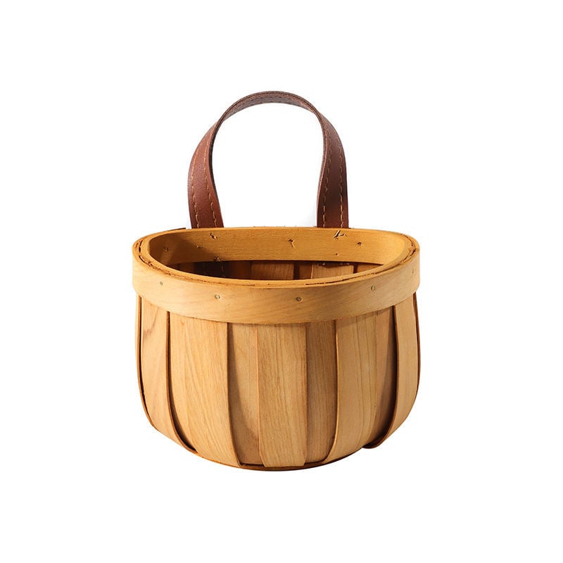 Дървена кошница за кухненско съхранение, пасторален стил, модел 7563, пускане на пазара през 2024 г.