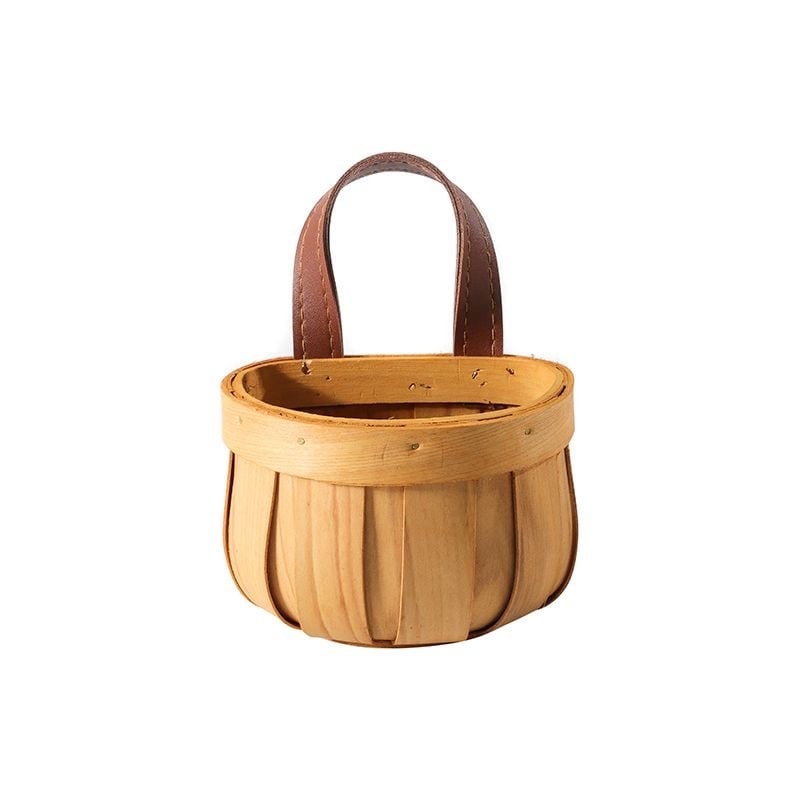 Дървена кошница за кухненско съхранение, пасторален стил, модел 7563, пускане на пазара през 2024 г.