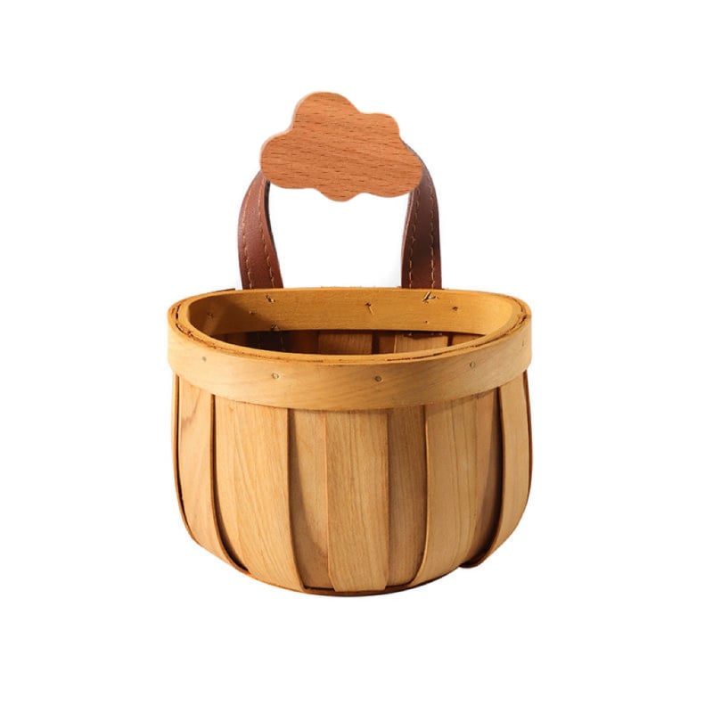 Дървена кошница за кухненско съхранение, пасторален стил, модел 7563, пускане на пазара през 2024 г.