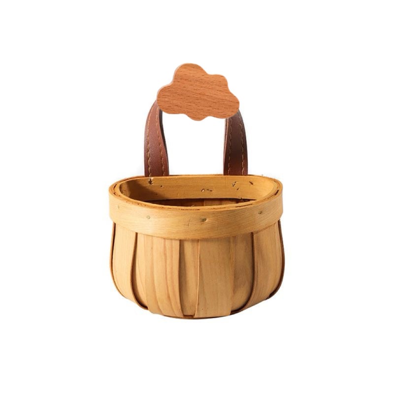 Дървена кошница за кухненско съхранение, пасторален стил, модел 7563, пускане на пазара през 2024 г.