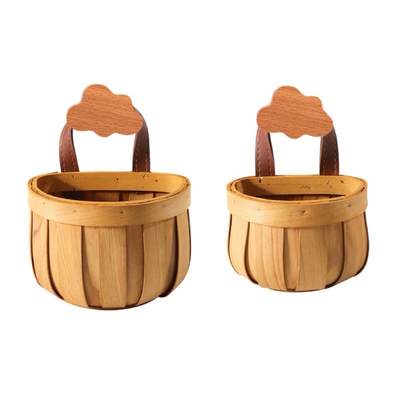 Дървена кошница за кухненско съхранение, пасторален стил, модел 7563, пускане на пазара през 2024 г.