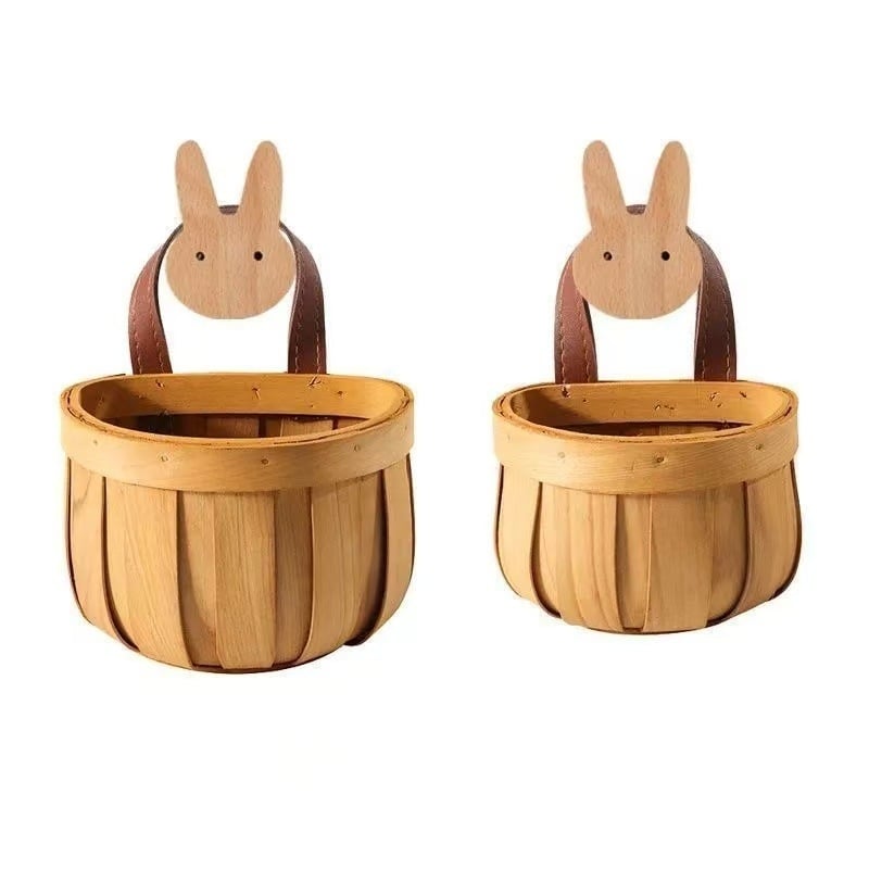 Дървена кошница за кухненско съхранение, пасторален стил, модел 7563, пускане на пазара през 2024 г.