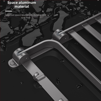 Siena dvieļu plaukts no Space Aluminum, 2 līmeņi, salokāms vannas istabai, bez urbuma