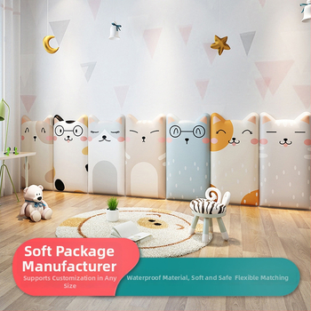 Vaikų kambario galvos plokštė: sieninis panelė su gyvūnų motyvu, lipnus minkštas pagalvėlis ir amortuojanti pagrindė; Medžiaga: PU oda + putos; Stilius: šiuolaikiškas minimalistinis karikatūra; Raštas: gyvūnų peizažas (prisitaikantis); Prisitaikymas: Taip;