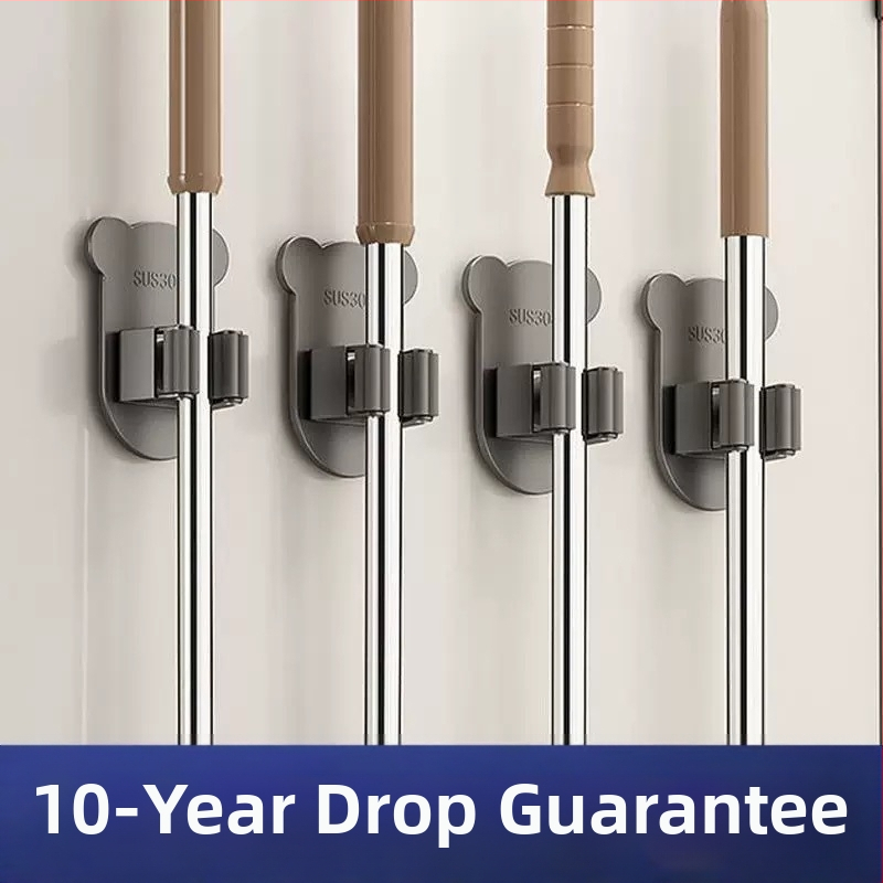 Stena uzglabāšanas āķis mopam ar līmējošu stiprinājumu, nerūsējošā tērauda, moderns minimālisma dizains, modelis H011, slodze 5–10 kg