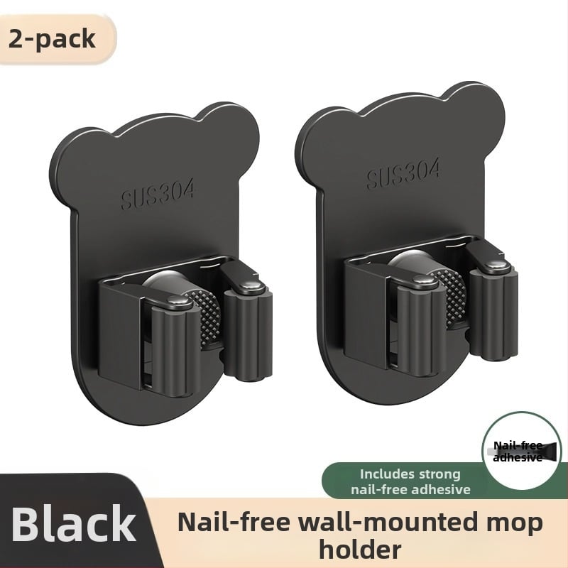 Stena uzglabāšanas āķis mopam ar līmējošu stiprinājumu, nerūsējošā tērauda, moderns minimālisma dizains, modelis H011, slodze 5–10 kg