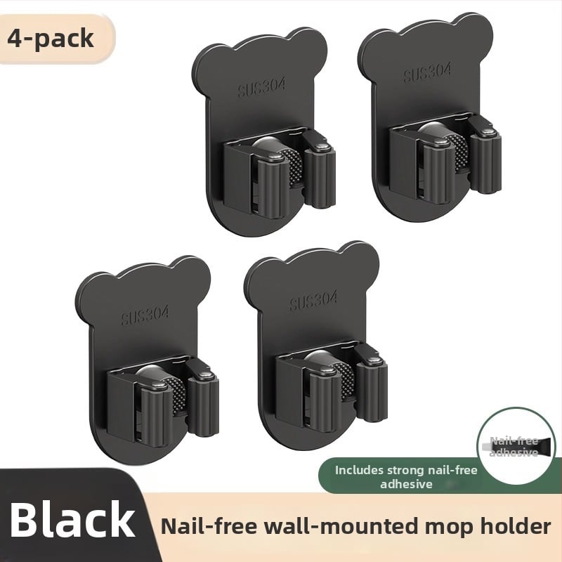 Stena uzglabāšanas āķis mopam ar līmējošu stiprinājumu, nerūsējošā tērauda, moderns minimālisma dizains, modelis H011, slodze 5–10 kg