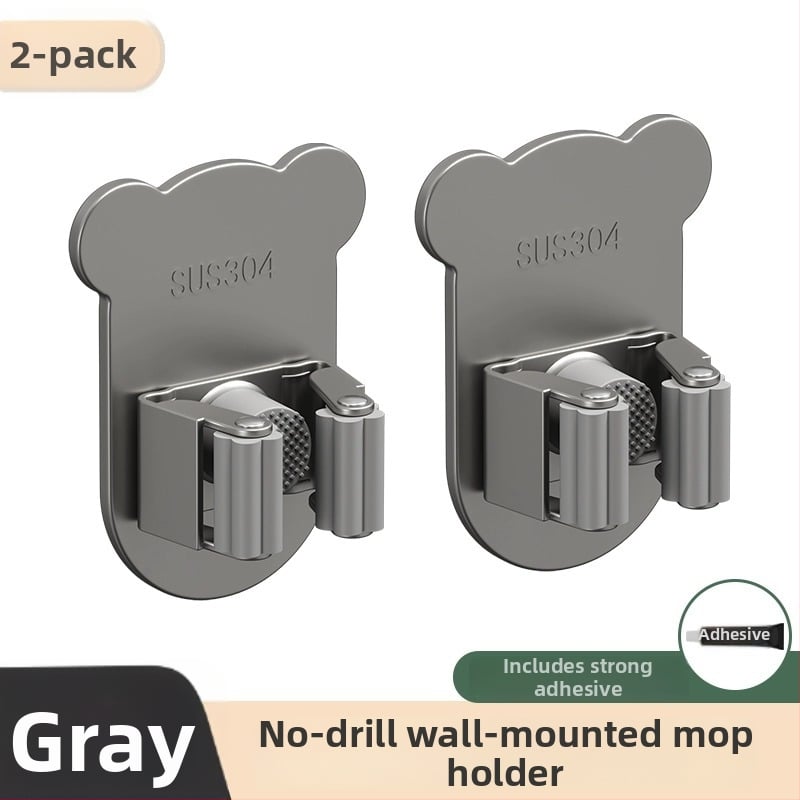 Stena uzglabāšanas āķis mopam ar līmējošu stiprinājumu, nerūsējošā tērauda, moderns minimālisma dizains, modelis H011, slodze 5–10 kg