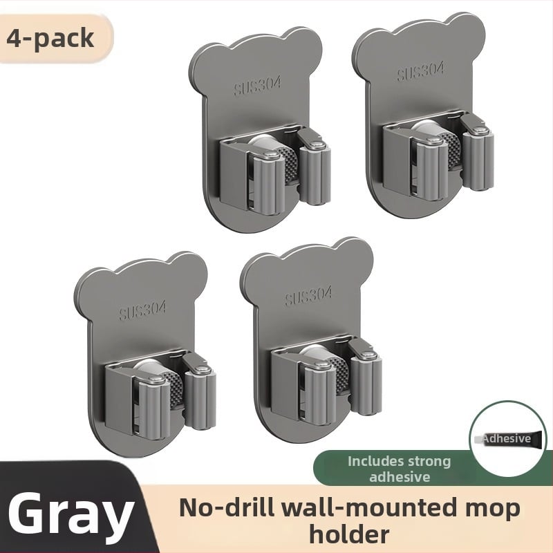 Stena uzglabāšanas āķis mopam ar līmējošu stiprinājumu, nerūsējošā tērauda, moderns minimālisma dizains, modelis H011, slodze 5–10 kg