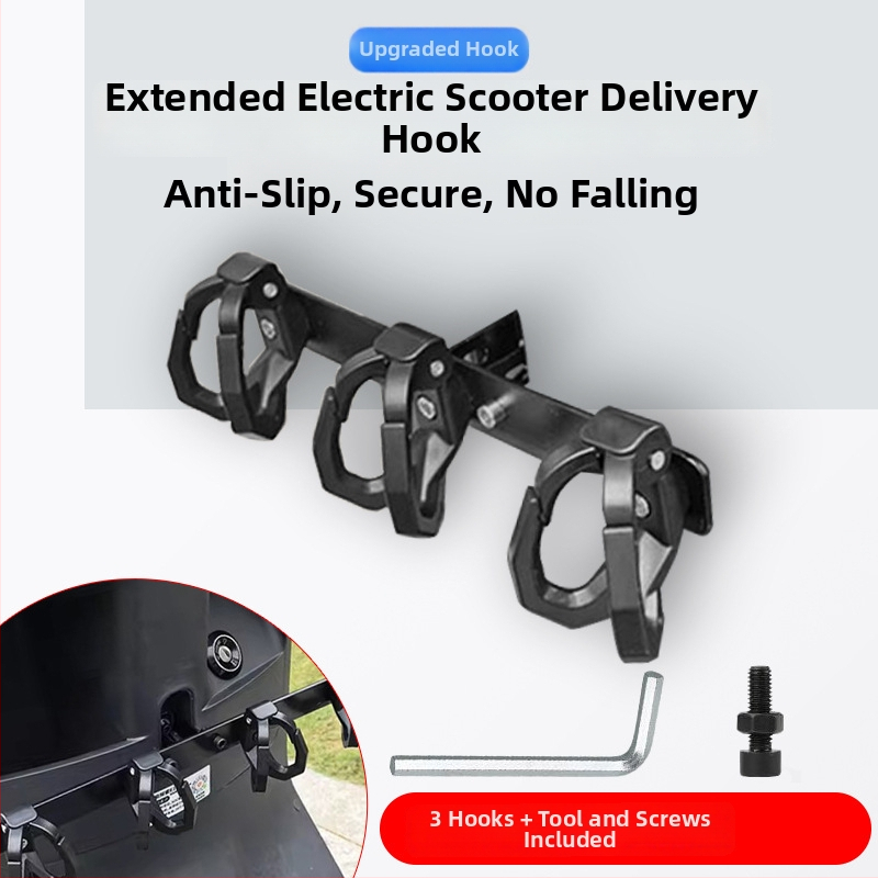 Elektrisko transportlīdzekļu āķis – dubultais āķis, plastmasa, slodze 15–20 kg, stiprināšana ar skrūvi