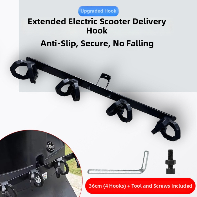 Elektrisko transportlīdzekļu āķis – dubultais āķis, plastmasa, slodze 15–20 kg, stiprināšana ar skrūvi