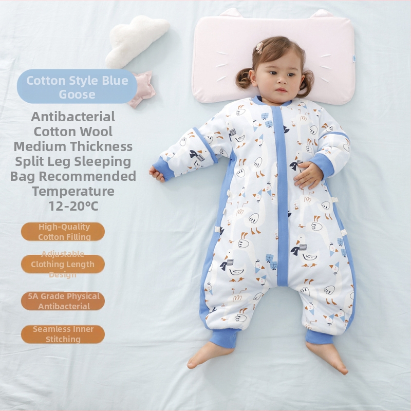 Baba hálózsák szétválasztható lábakkal, vastag téli steppelt dizájn, 100% pamut, poliészter töltet, levehető ujjak