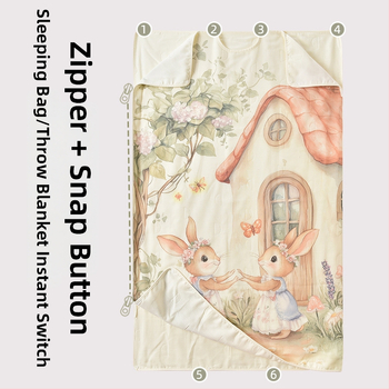 Gyerekeknek készült bambusz rostból készült hálózsák és anti-kick takaró, egész éves ágynemű, töltet: fonal, termékkód ANM2502