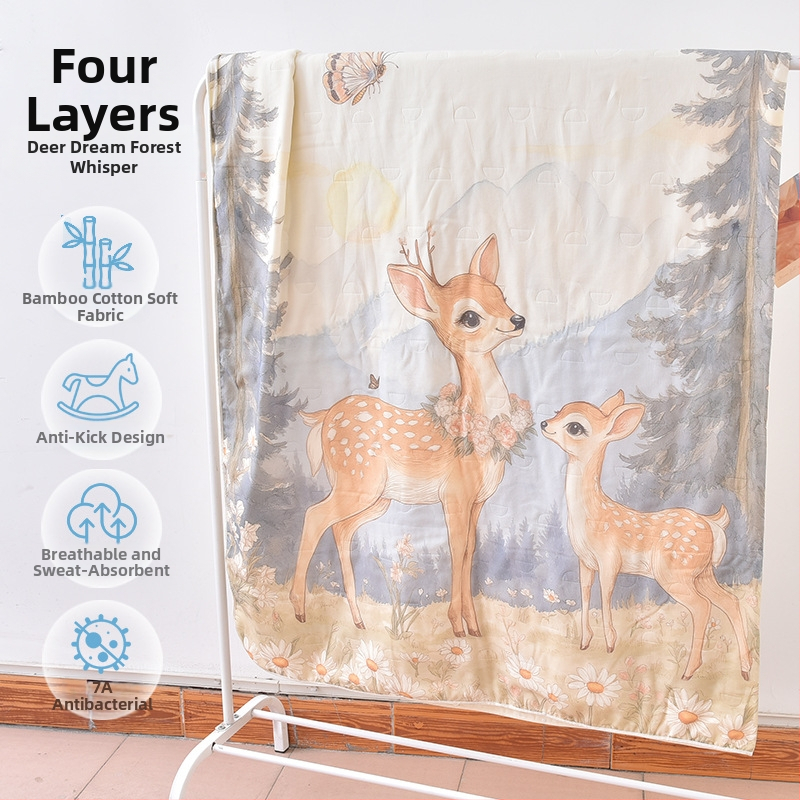 Gyerekeknek készült bambusz rostból készült hálózsák és anti-kick takaró, egész éves ágynemű, töltet: fonal, termékkód ANM2502