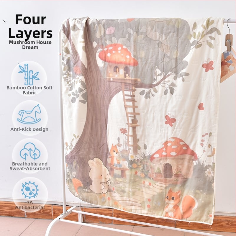 Gyerekeknek készült bambusz rostból készült hálózsák és anti-kick takaró, egész éves ágynemű, töltet: fonal, termékkód ANM2502