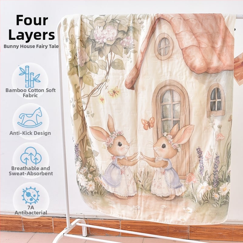 Gyerekeknek készült bambusz rostból készült hálózsák és anti-kick takaró, egész éves ágynemű, töltet: fonal, termékkód ANM2502