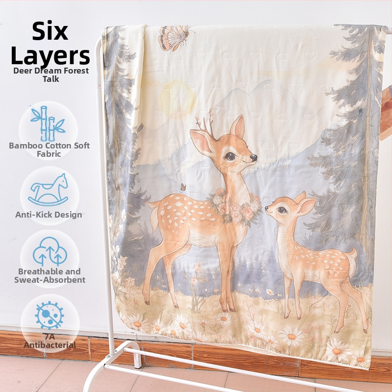 Gyerekeknek készült bambusz rostból készült hálózsák és anti-kick takaró, egész éves ágynemű, töltet: fonal, termékkód ANM2502