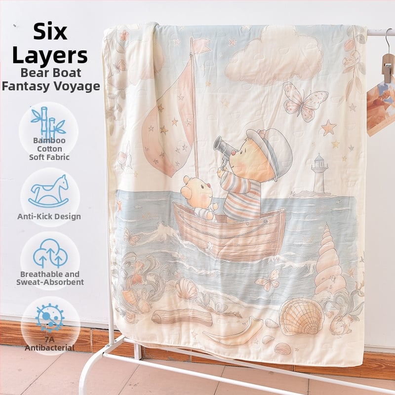 Gyerekeknek készült bambusz rostból készült hálózsák és anti-kick takaró, egész éves ágynemű, töltet: fonal, termékkód ANM2502