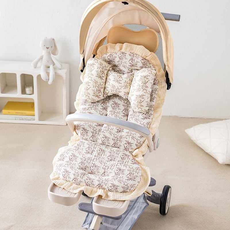 Jastučić za kolica s čipkastim uzorkom – pamukasti jastuk za bebu, sve sezone