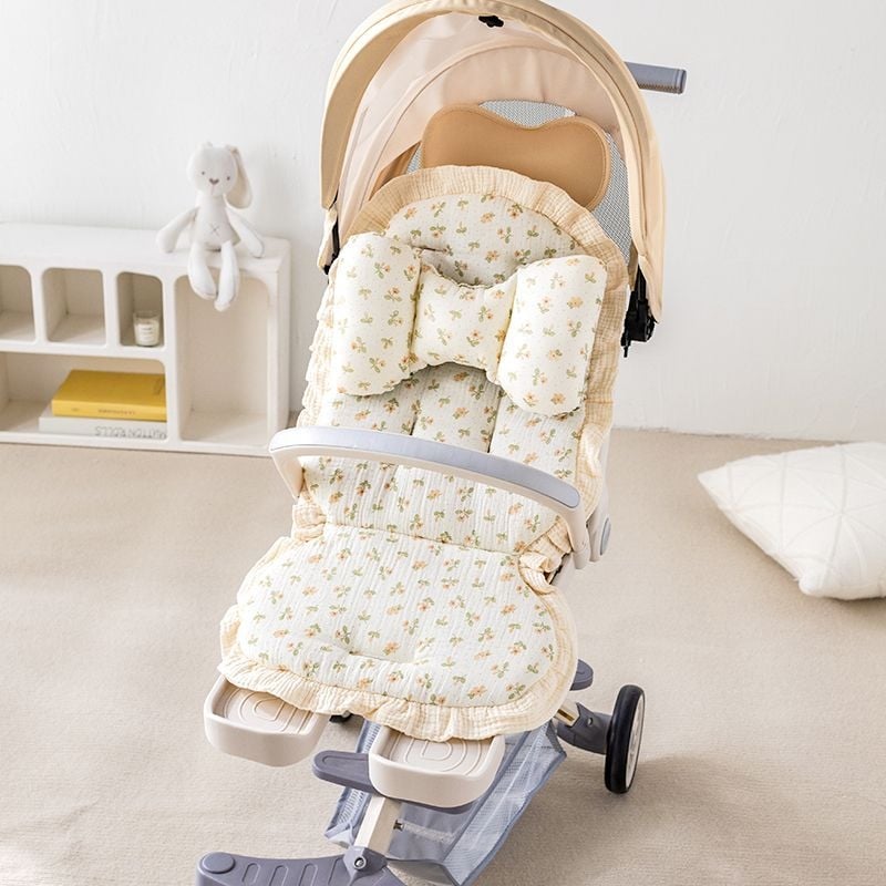 Jastučić za kolica s čipkastim uzorkom – pamukasti jastuk za bebu, sve sezone