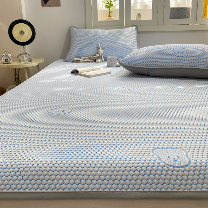 Мат за легло от вискозно влакно с ледена коприна, сгъваем и модерен стил, безопасен за бебета, принтована тъкан