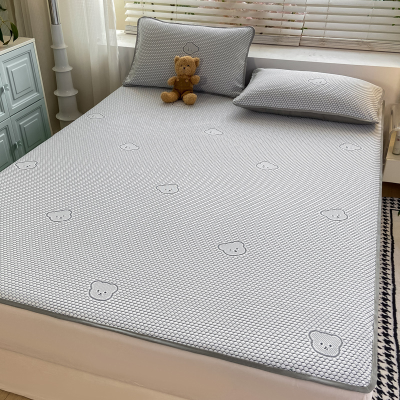 3-dijelni set Ice Silk hlađenje madraca, sklopivi, perivi, s navlakom za madrac
