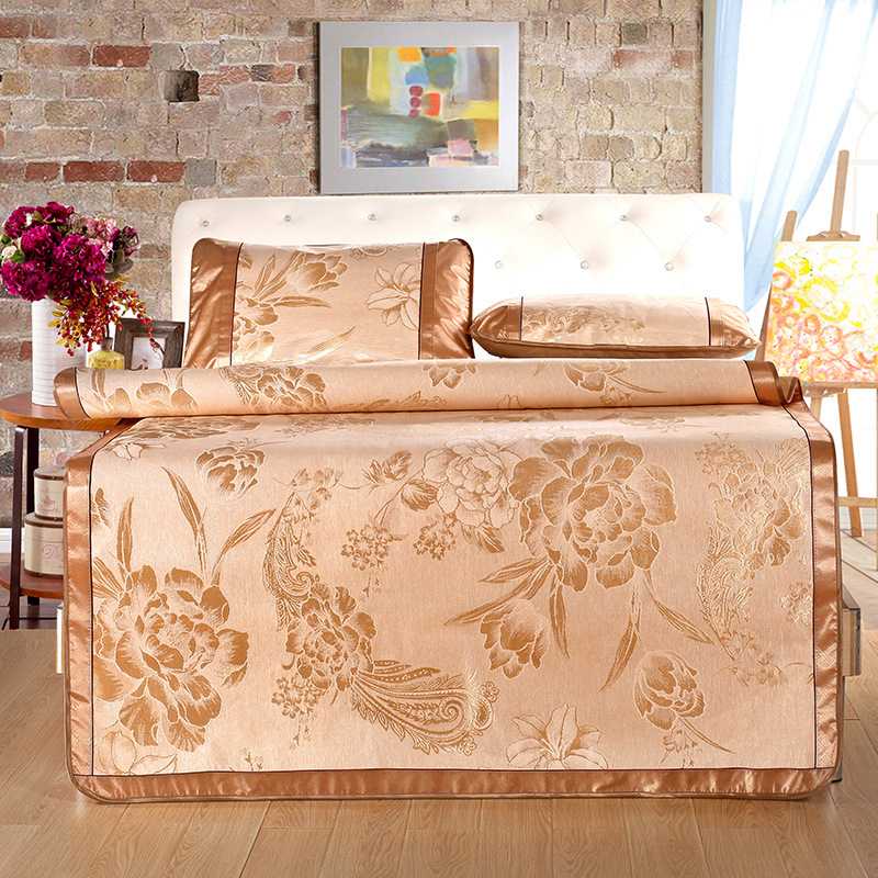 Ágy Mat Készlet, Háromrészes, Összecsukható, Ice Silk Viszkóz, Nyomtatott Szövés, Testreszabás Elérhető