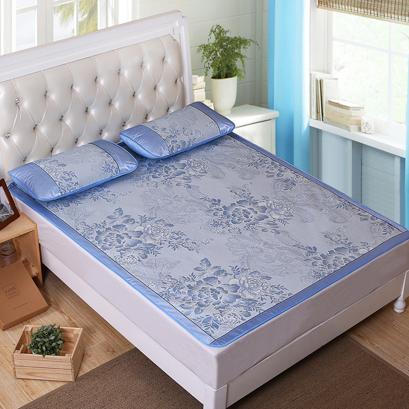 Ágy Mat Készlet, Háromrészes, Összecsukható, Ice Silk Viszkóz, Nyomtatott Szövés, Testreszabás Elérhető