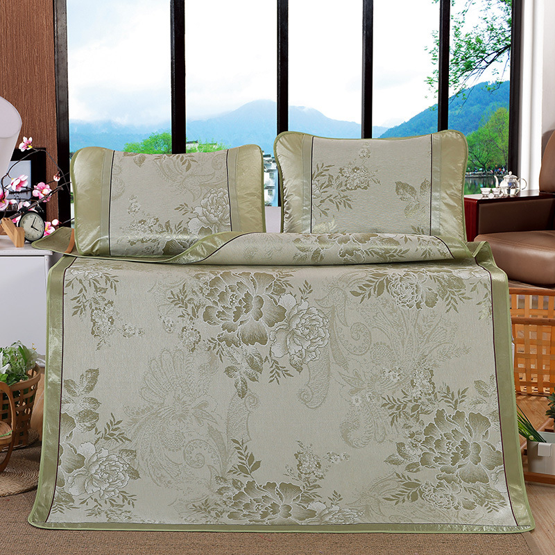 Ágy Mat Készlet, Háromrészes, Összecsukható, Ice Silk Viszkóz, Nyomtatott Szövés, Testreszabás Elérhető